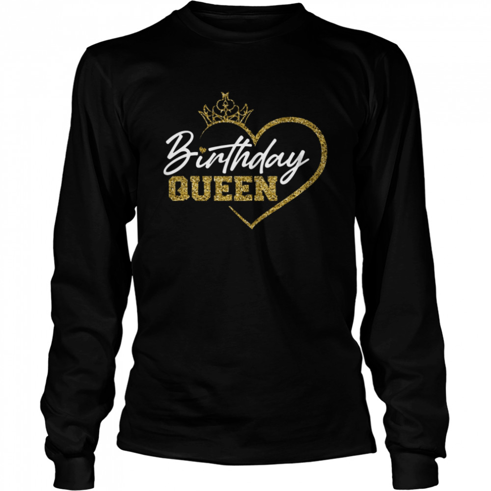 Birthday Queen Crown Heart  Long Sleeved T-shirt