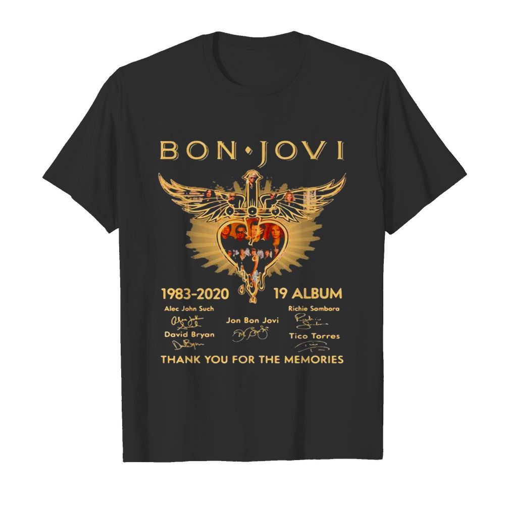 Bon Jovi 1983 2020 19 Album Guitar God Thank You For The Memories Signature shirt