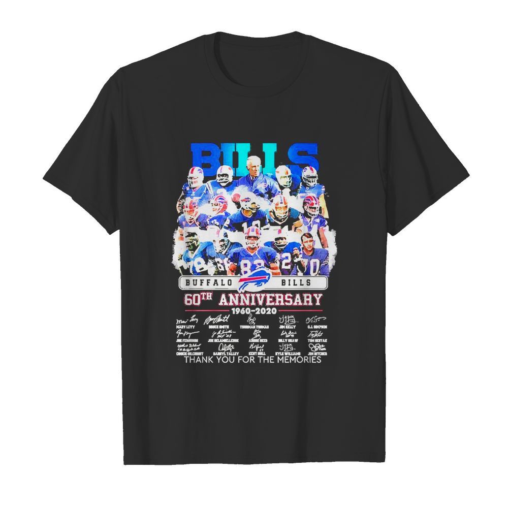 Buffalo Bills 60th anniversary thank you for the memories signatures shirt