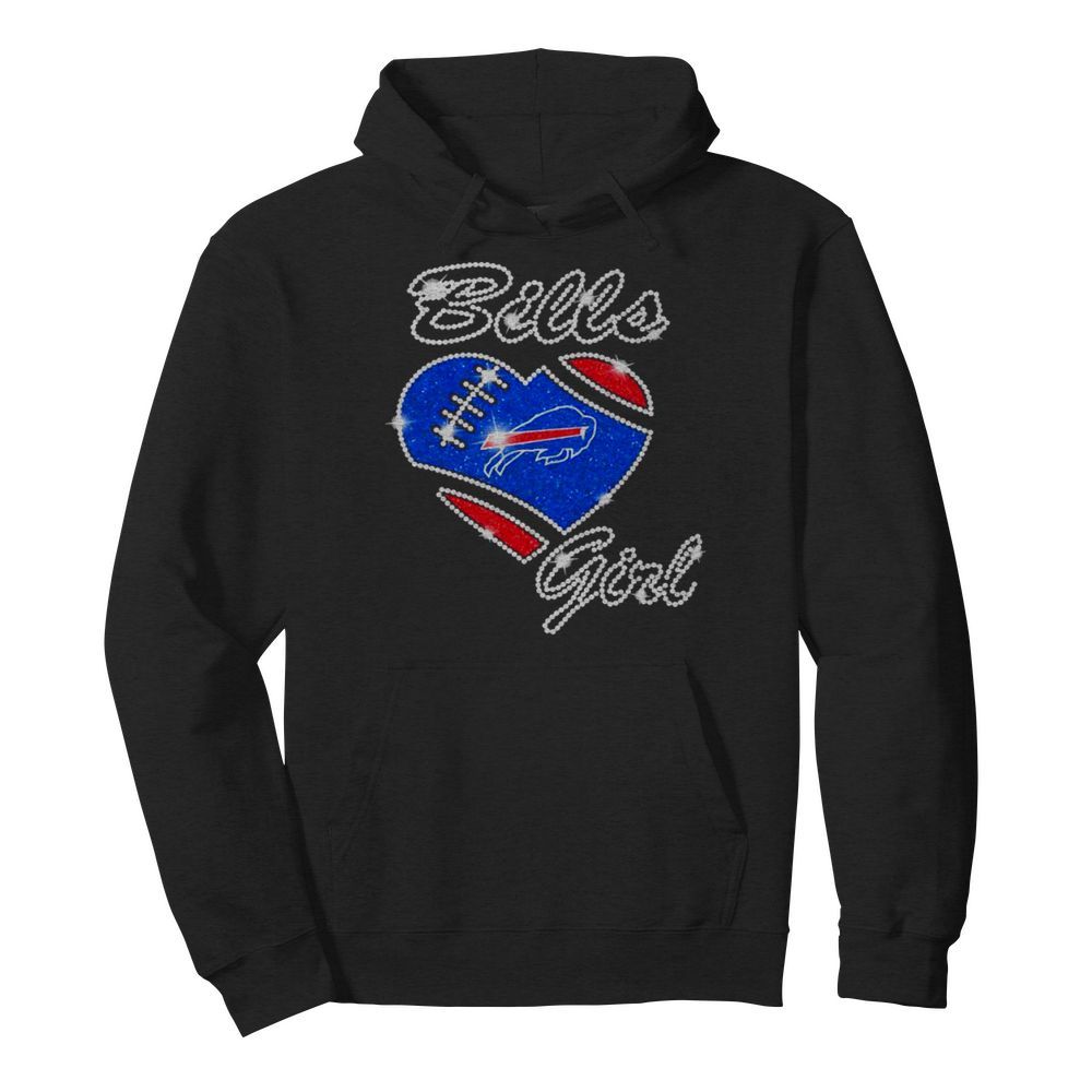 Buffalo Bills Girls Heart Diamond  Unisex Hoodie