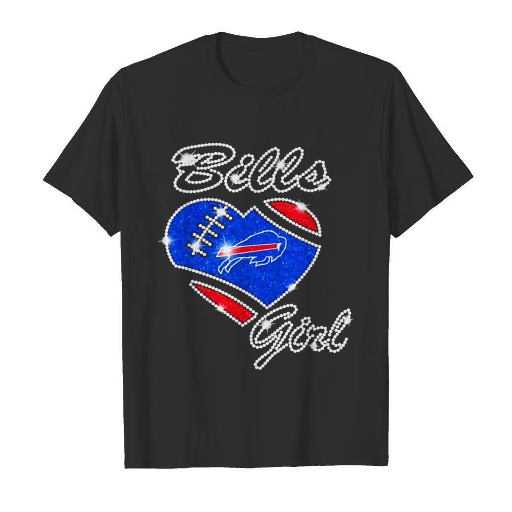 Buffalo Bills Girls Heart Diamond  Classic Men's T-shirt