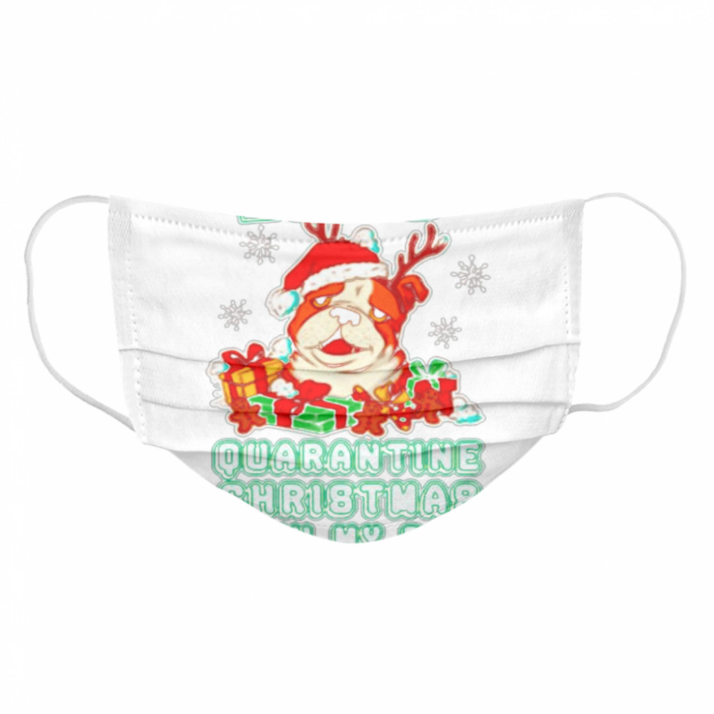 Bulldog 2020 Toilet Paper Quarantine Christmas With My Dog  Cloth Face Mask