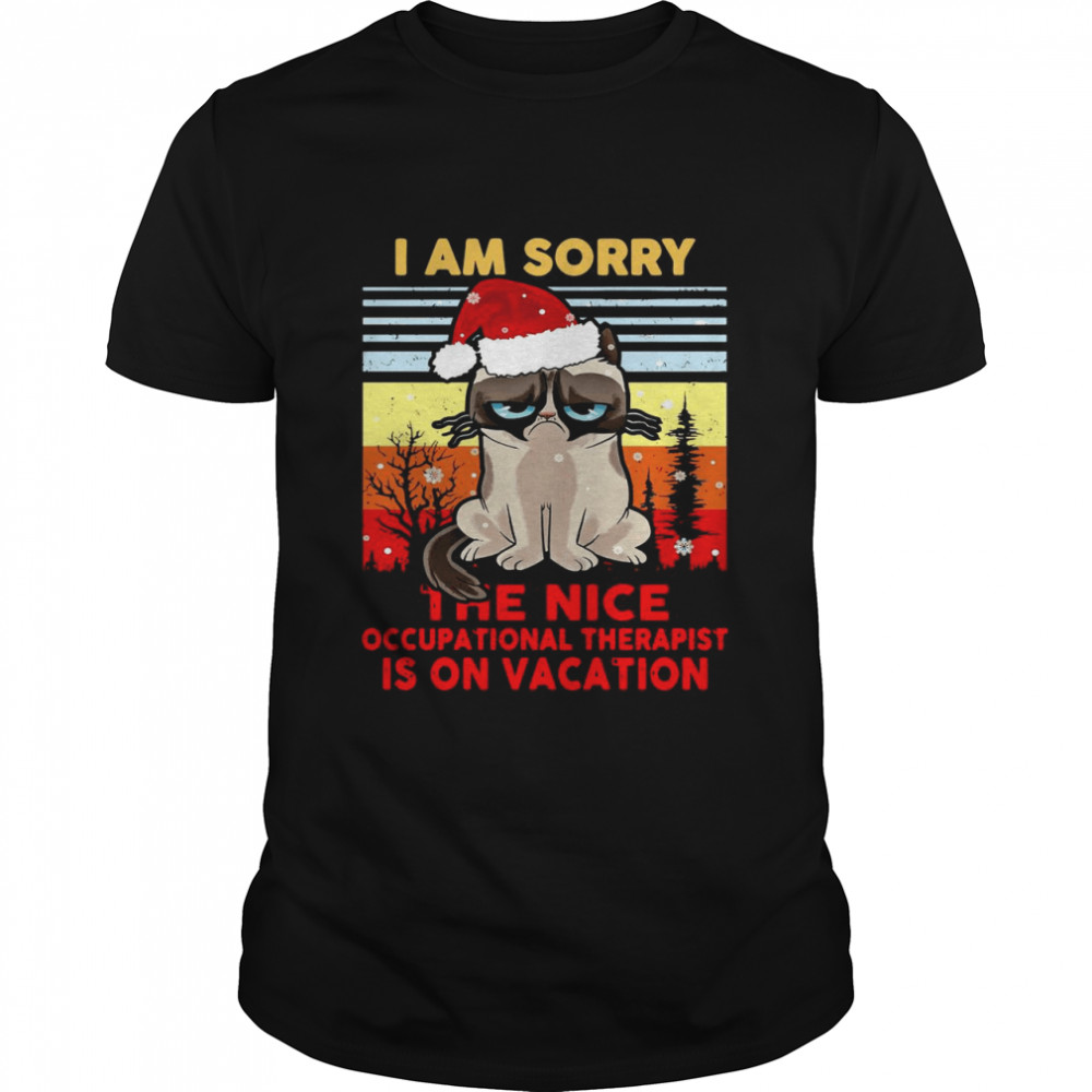 Cat Santa I Am Sorry The Nice Occupational Therapist Is On Vacation Ugly Christmas shirt