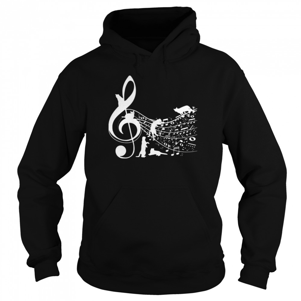 Cat and note music  Unisex Hoodie