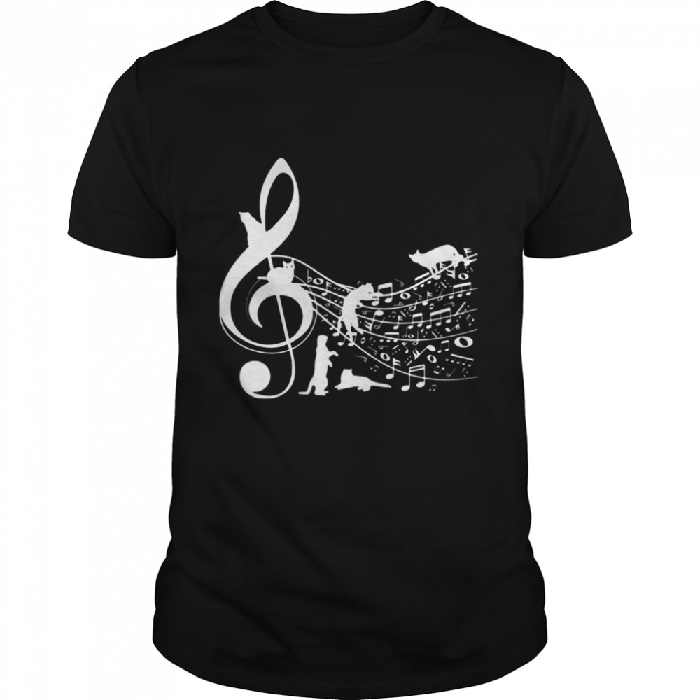 Cat and note music  Classic Men's T-shirt