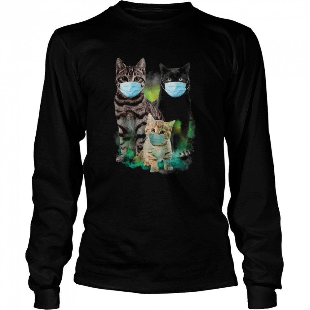 Cats Wear Face Mask Coronavirus  Long Sleeved T-shirt