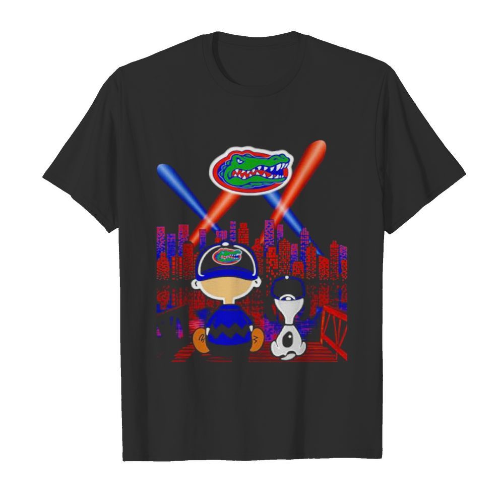 Charlie Brown And Snoopy Florida Gators City By Night  Classic Men's T-shirt