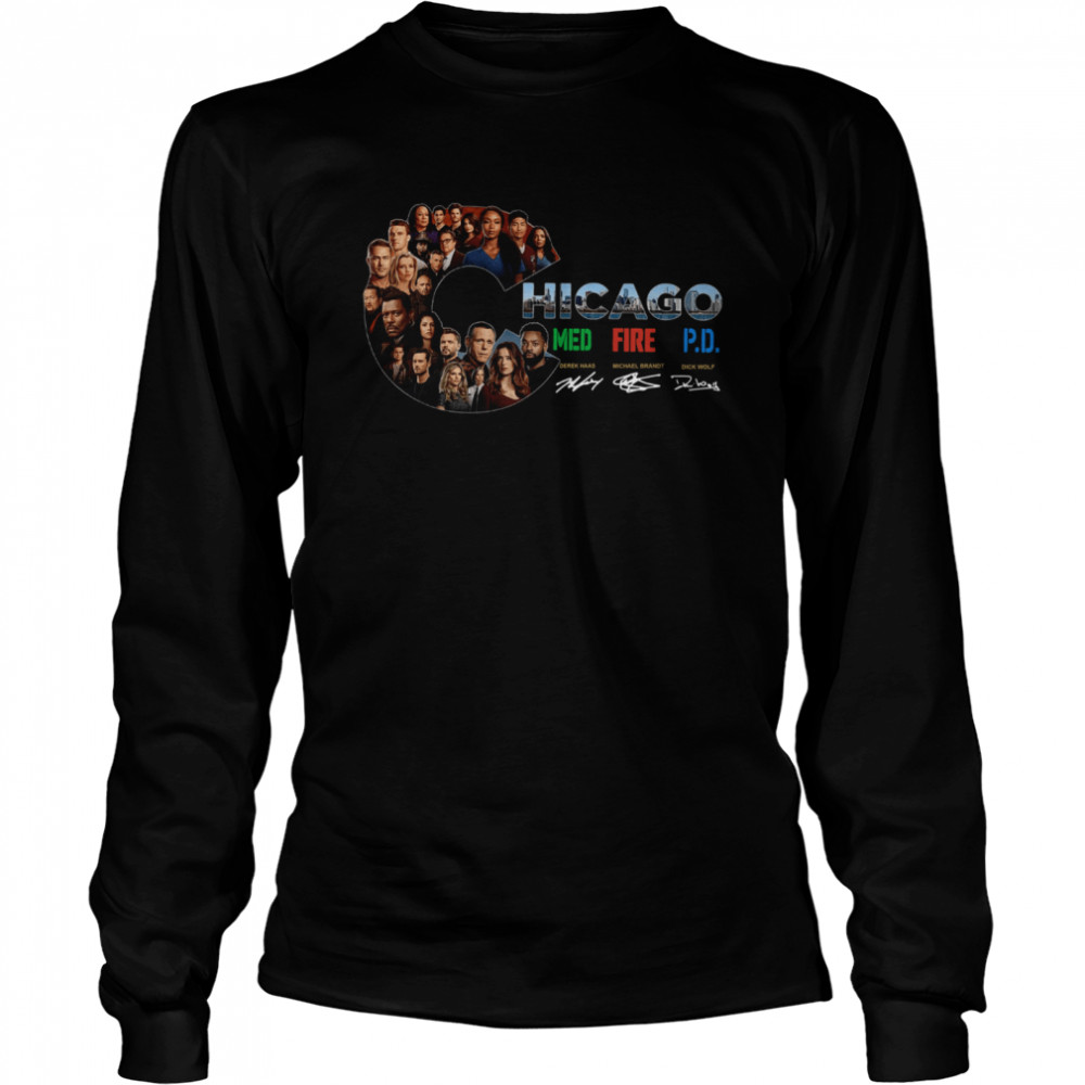 Chicago Med Fire PD Signatures  Long Sleeved T-shirt