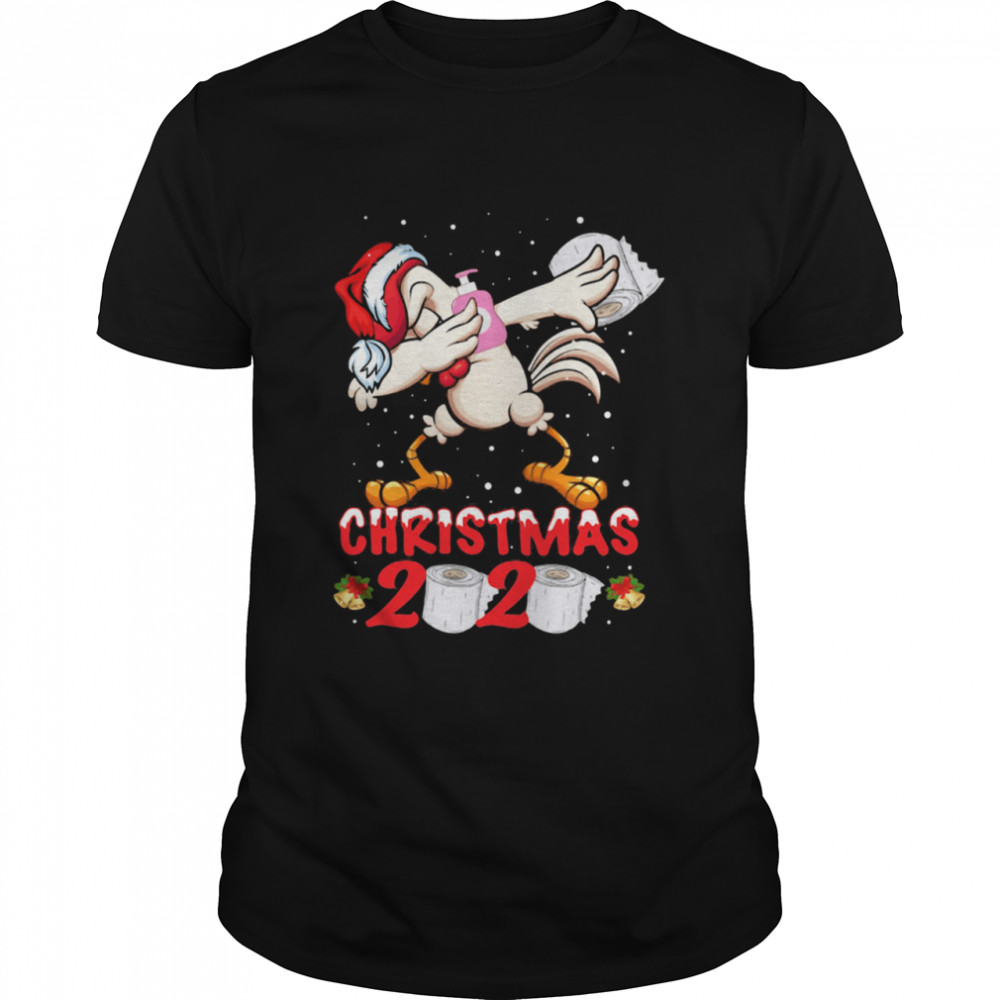 Chicken Dabbing Wear Santa Hat 2020 Toilet Paper Covid 19 Christmas shirt