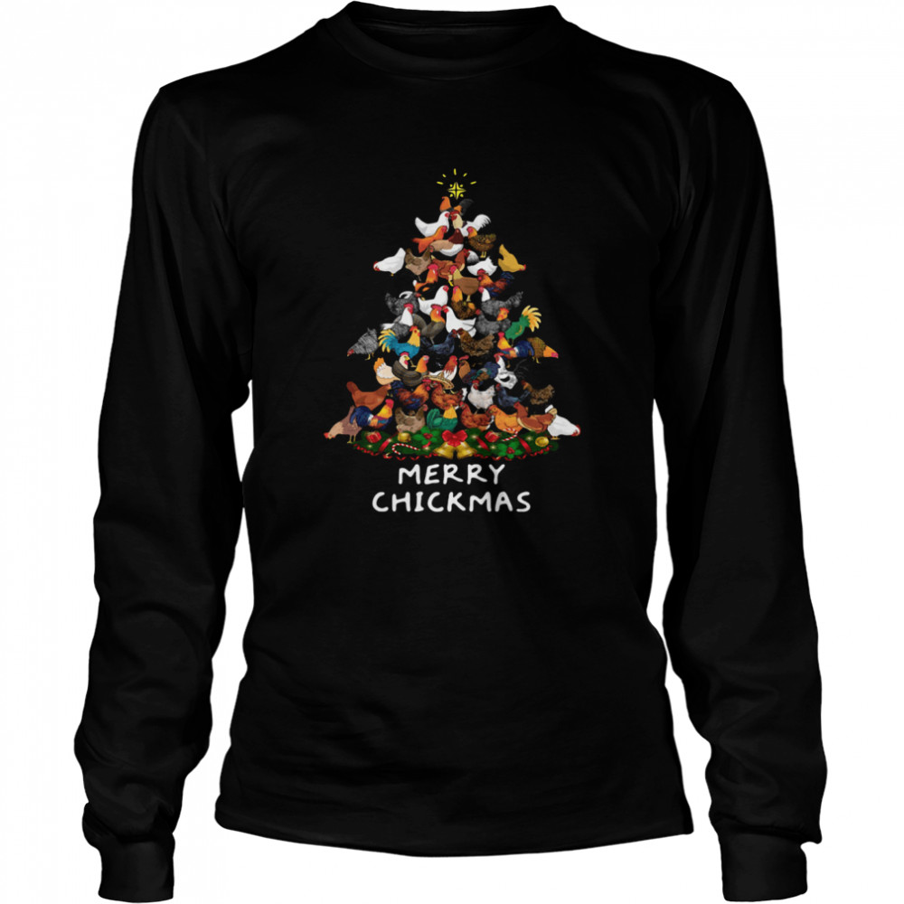 Chicken Tree Merry Chickmas  Long Sleeved T-shirt