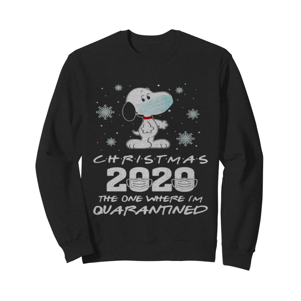 Christmas 2020 The One Where Im Quarantined Snoopy Wear Mask  Unisex Sweatshirt