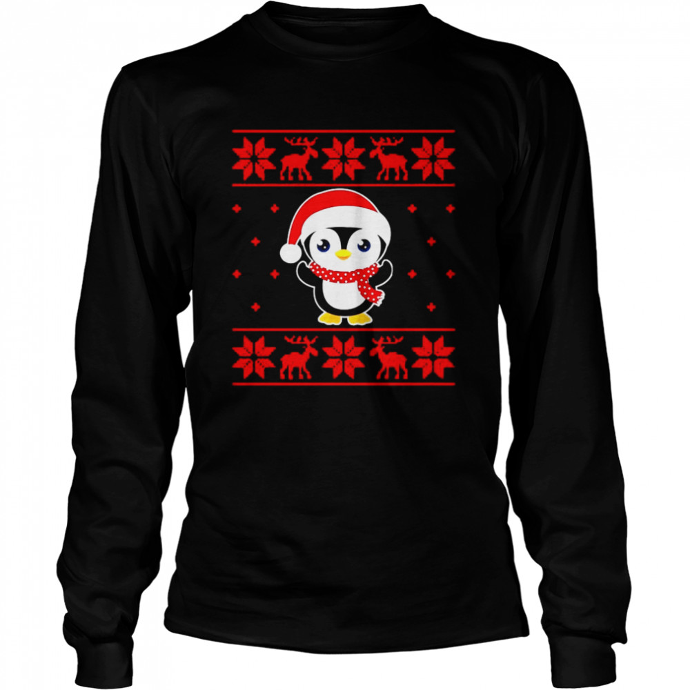 Christmas Penguin Funny Classic Ugly  Long Sleeved T-shirt