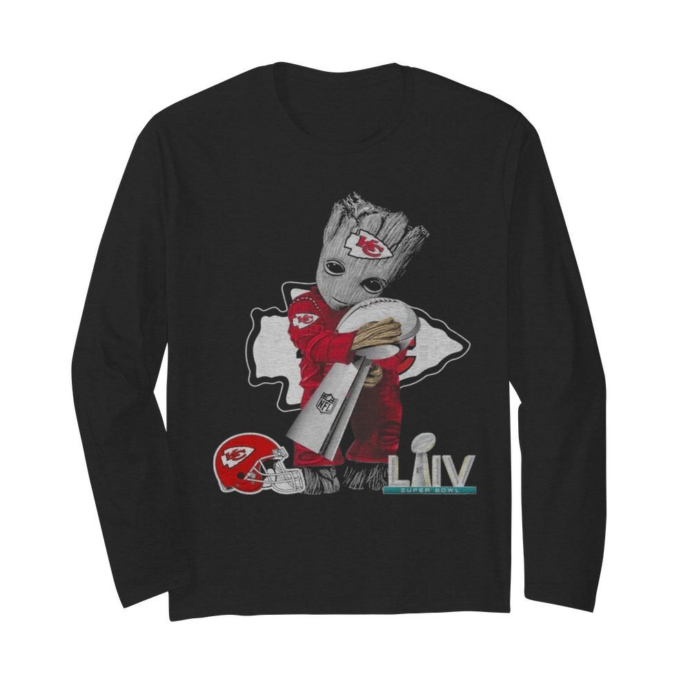 City Chiefs Baby Groot hug cup NFL LIV  Long Sleeved T-shirt 