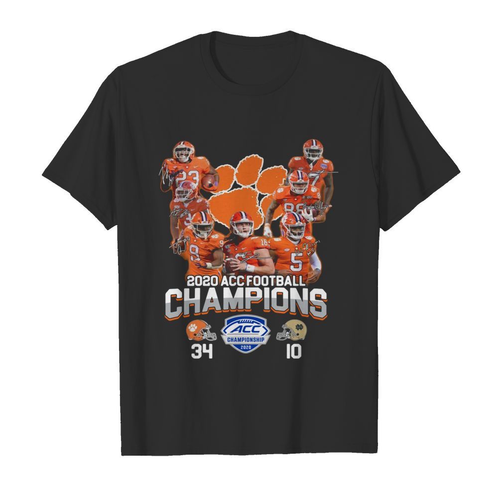 Clemson Tigers 2020 acc football Champions signatures shirt