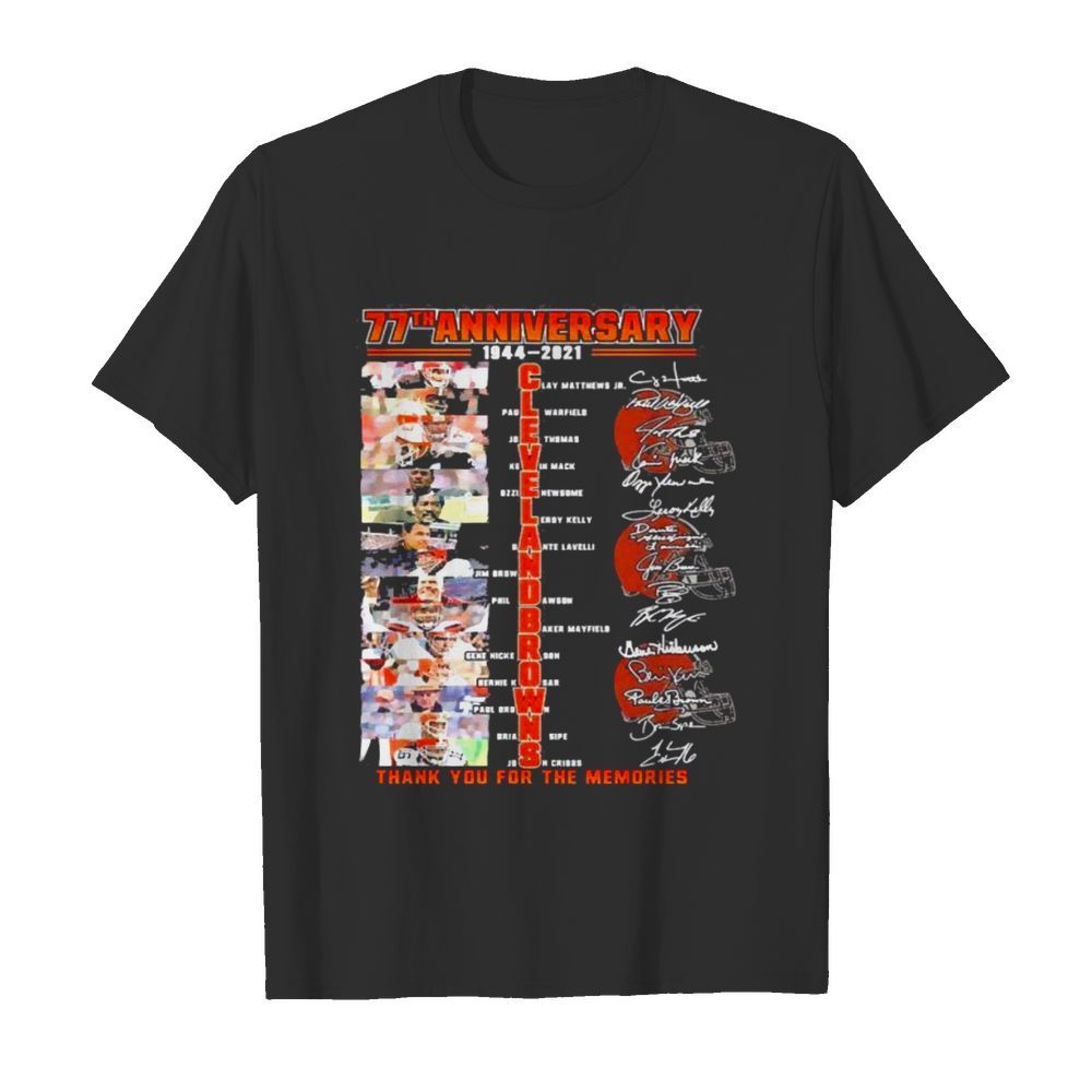 Cleveland Browns 77th anniversary thank you for the memories signatures shirt