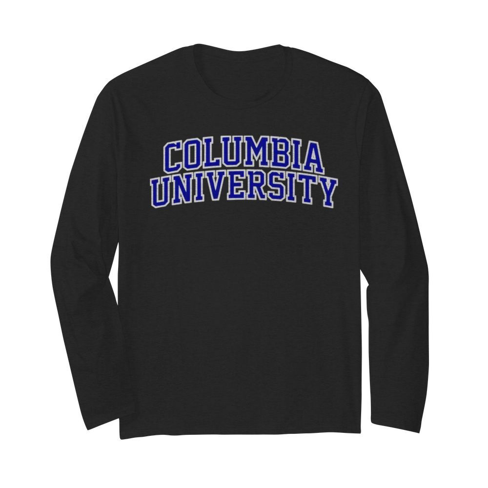 Columbia University blue text  Long Sleeved T-shirt 