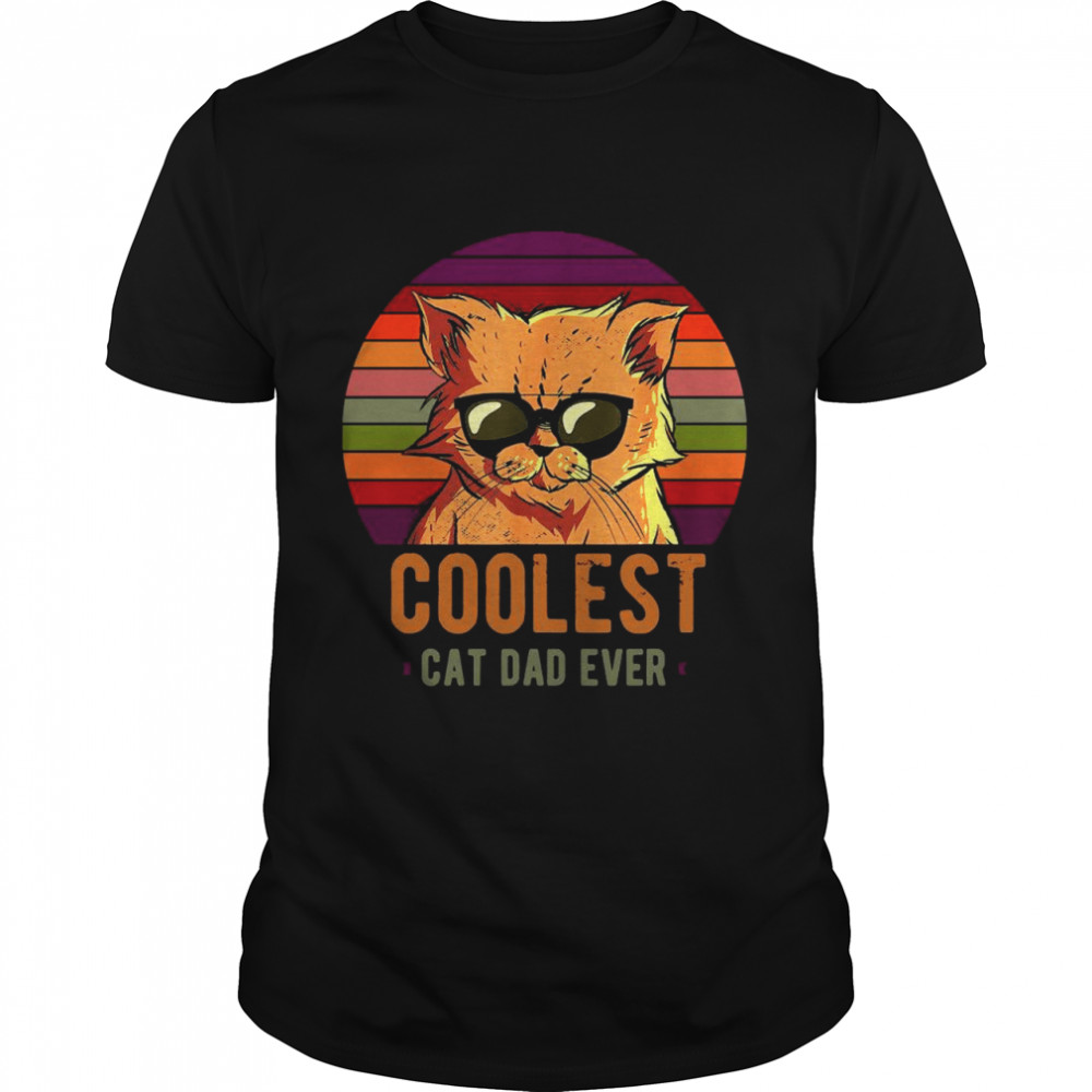 Coolest Cat Dad Ever Vintage Retro  Classic Men's T-shirt