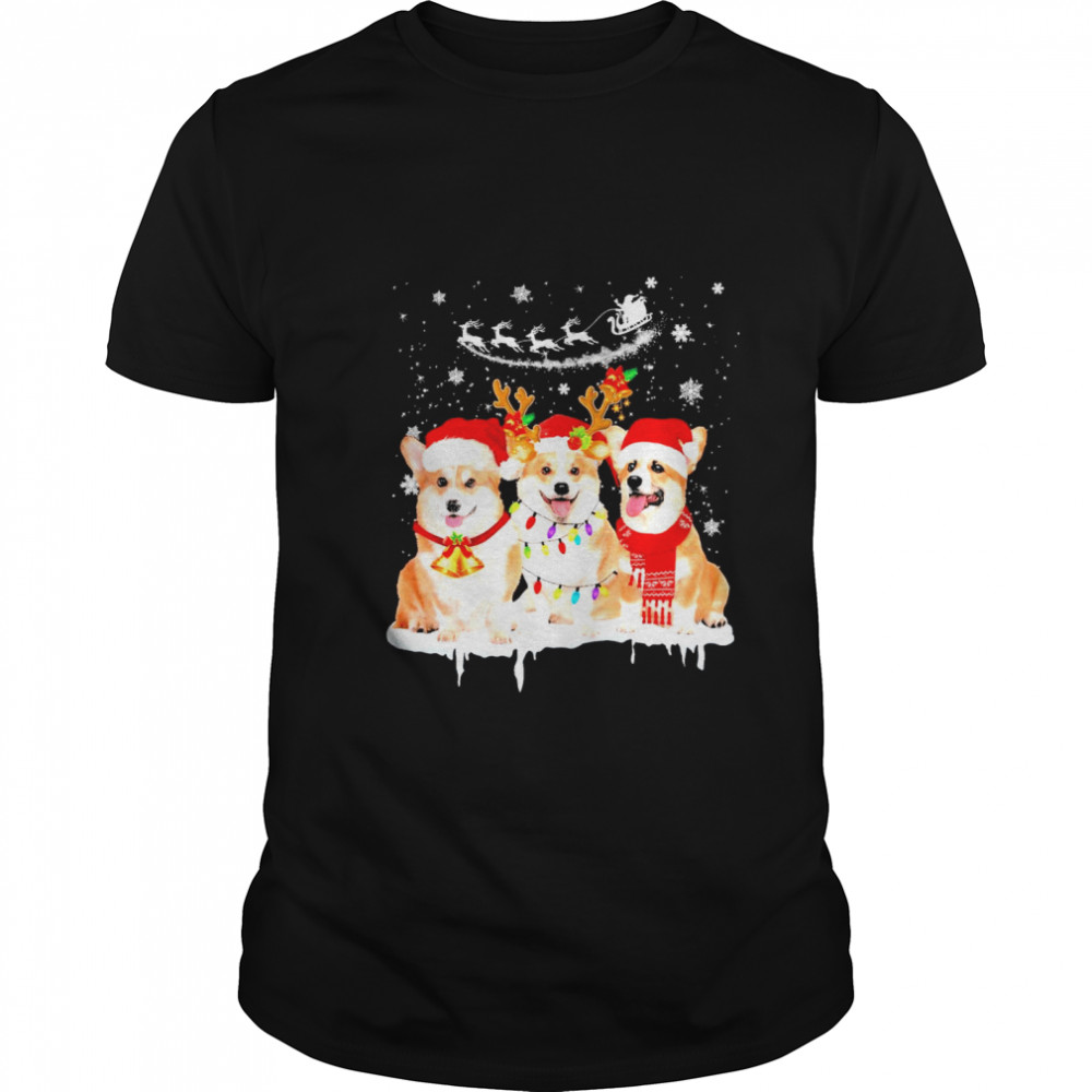 Corgi merry christmas shirt