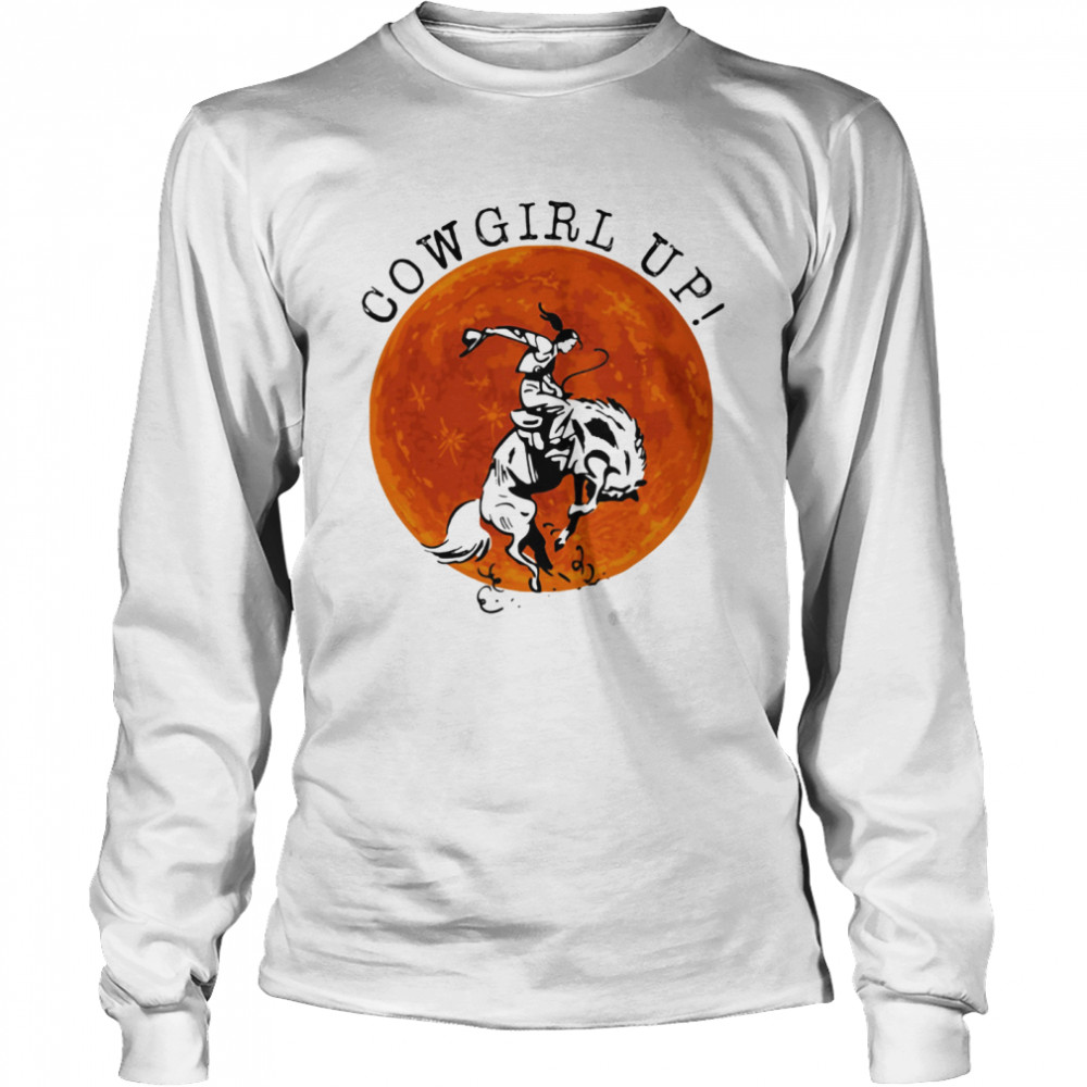 Cowgril Up The Moon  Long Sleeved T-shirt