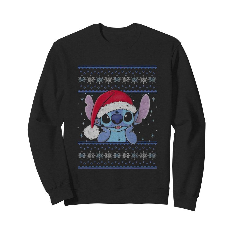 Cute Stitch Wear Hat Santa Clause Xmas  Unisex Sweatshirt