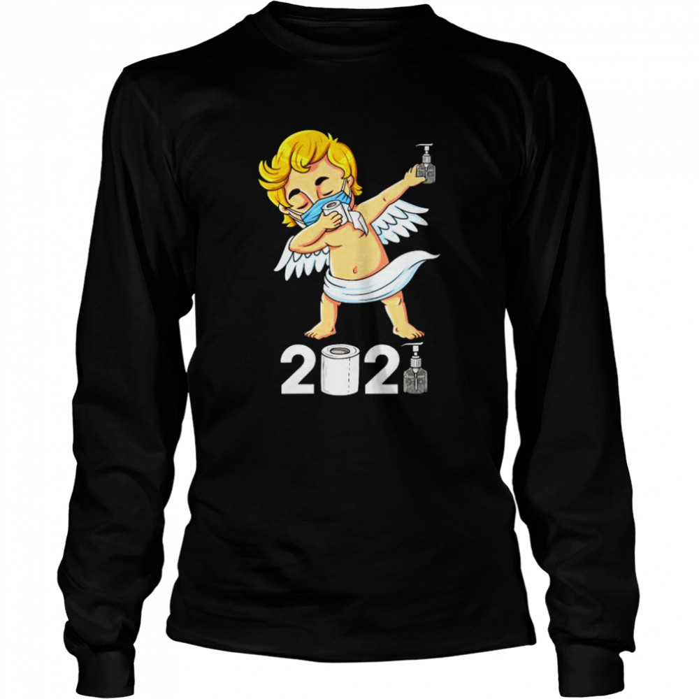 Dabbing Cupid In A Mask Funny Valentines Day 2021 Dab  Long Sleeved T-shirt