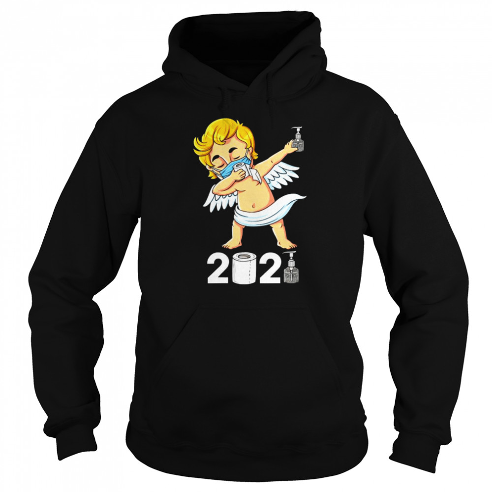 Dabbing Cupid In A Mask Funny Valentines Day 2021 Dab  Unisex Hoodie