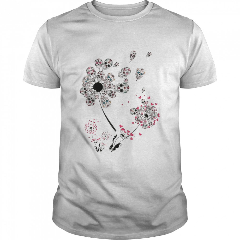 Dandelion sugar skulls flower sugar skull dandelion shirt