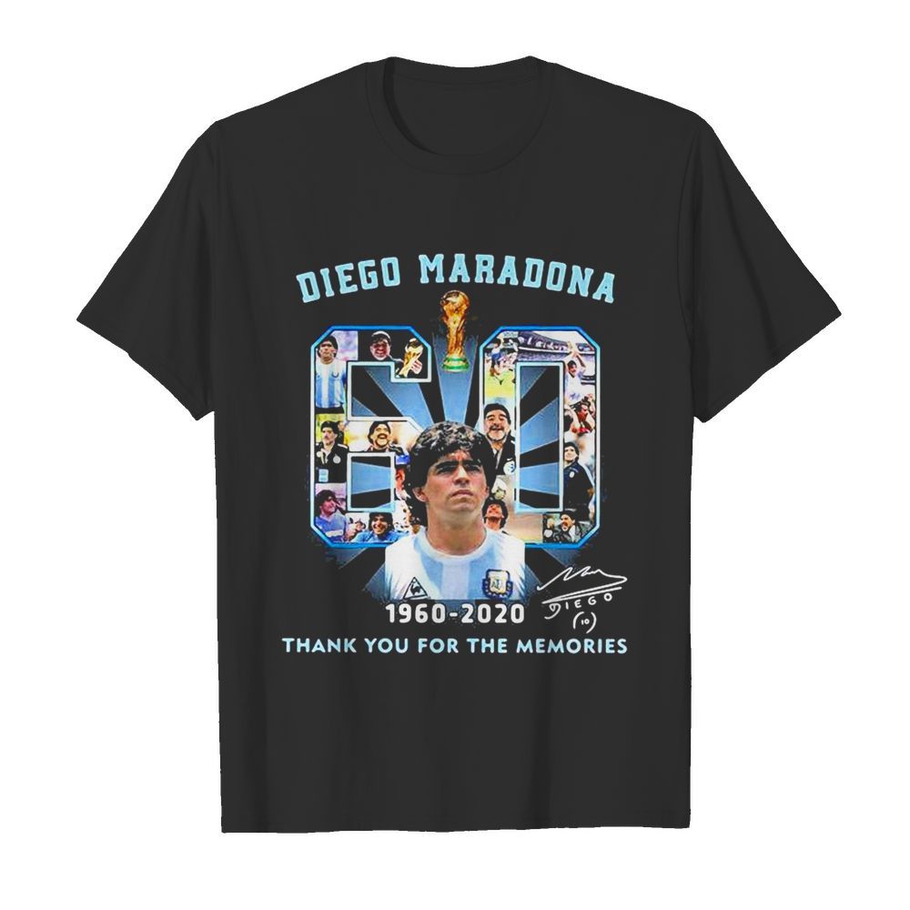 Diego Maradona 60 years 1960 2020 thank you for the memories signature shirt