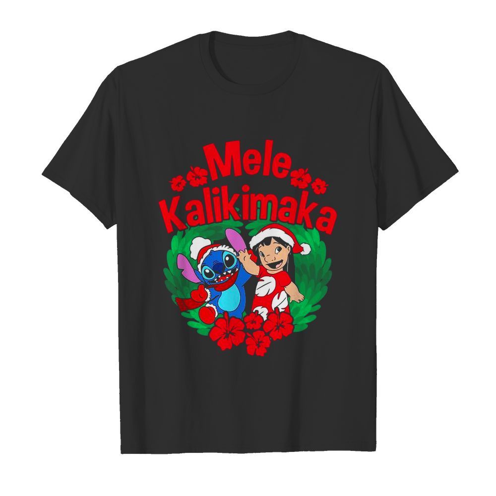 Disney Lilo And Stitch Christmas Mele Kalikimaka Wreath shirt