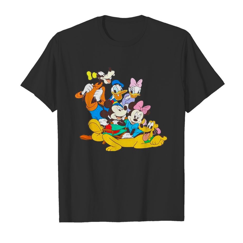 Disney classic group pose mickey mouse donald duck goofy shirt