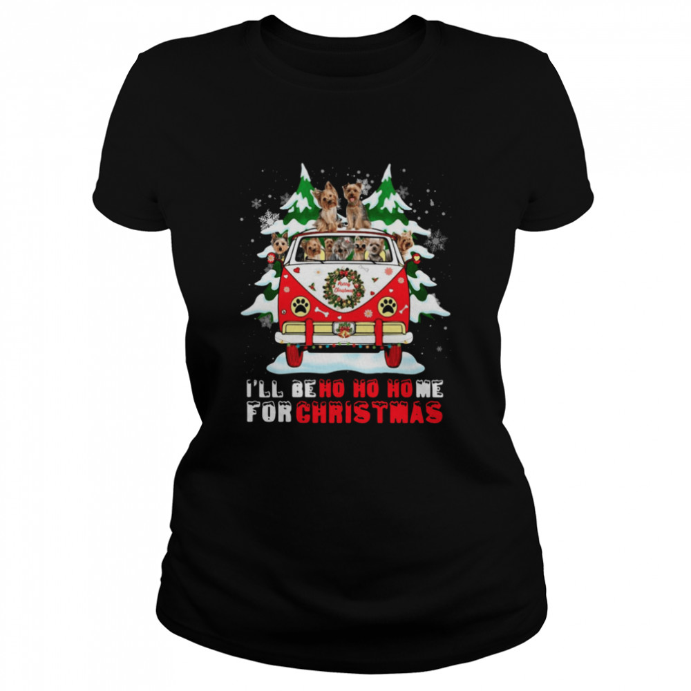 Dogs driver car Ill be ho ho home for Christmas  Classic Women's T-shirt