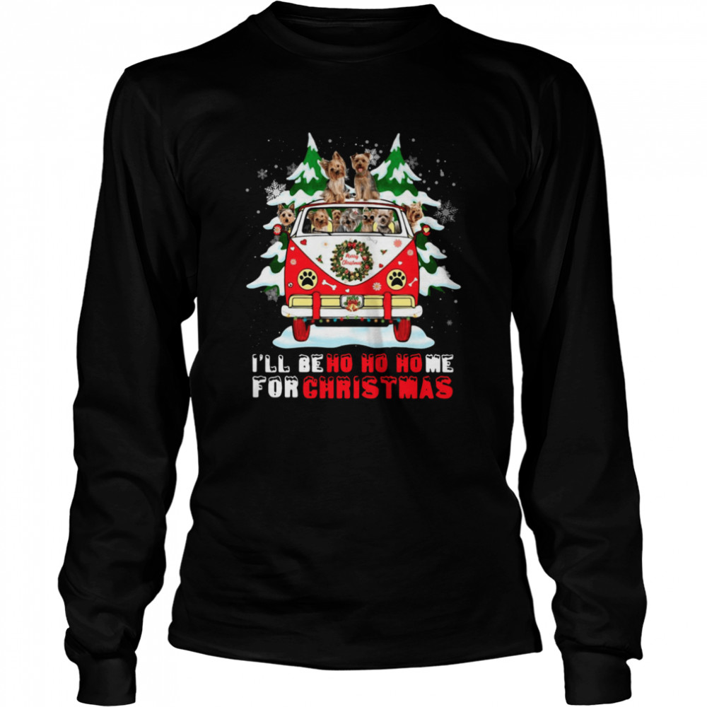 Dogs driver car Ill be ho ho home for Christmas  Long Sleeved T-shirt