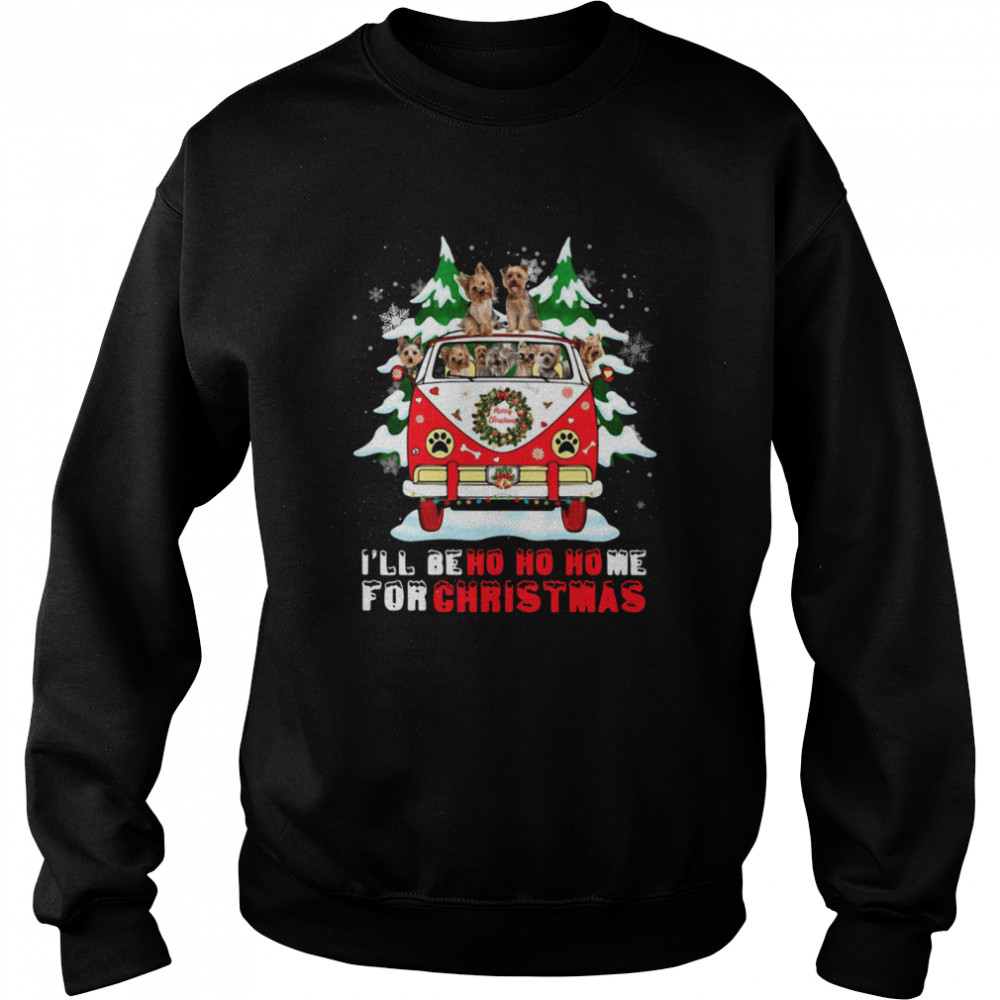 Dogs driver car Ill be ho ho home for Christmas  Unisex Sweatshirt