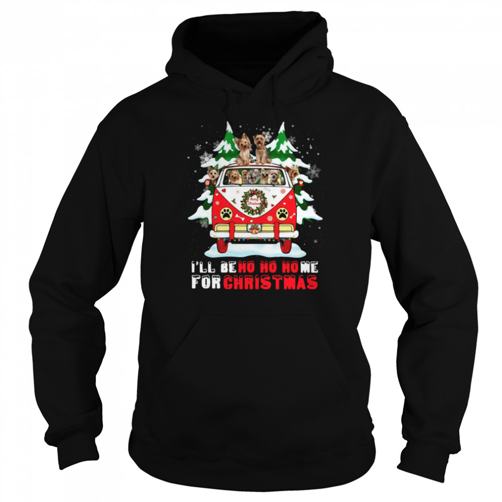 Dogs driver car Ill be ho ho home for Christmas  Unisex Hoodie