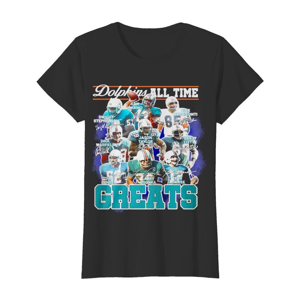 Dolphins All Time Greats Team Play Signatures  Classic Women's T-shirt