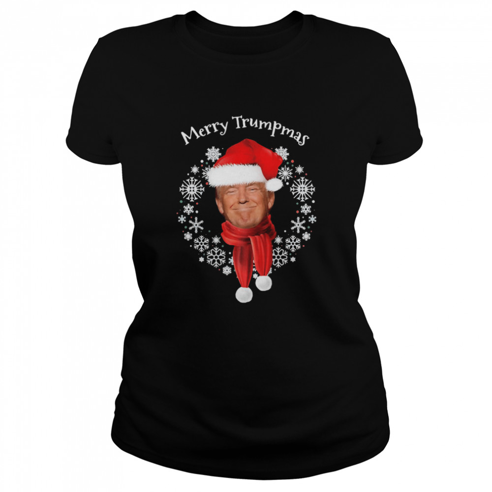 Donald Trump Merry Trumpmas Laurel Wreath  Classic Women's T-shirt