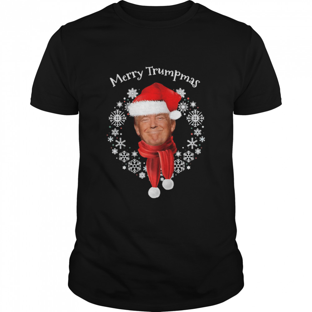 Donald Trump Merry Trumpmas Laurel Wreath  Classic Men's T-shirt