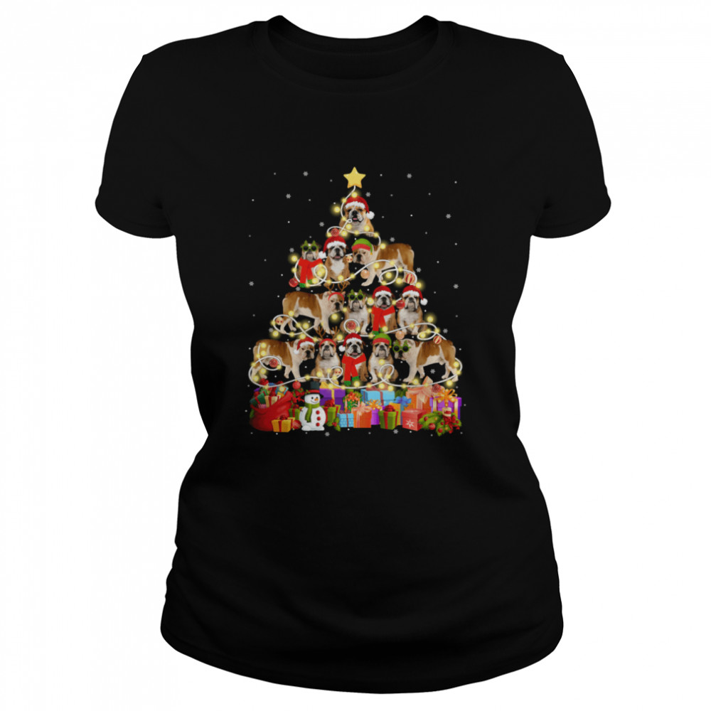 English Bulldog Christmas Tree Pet Dog  Classic Women's T-shirt