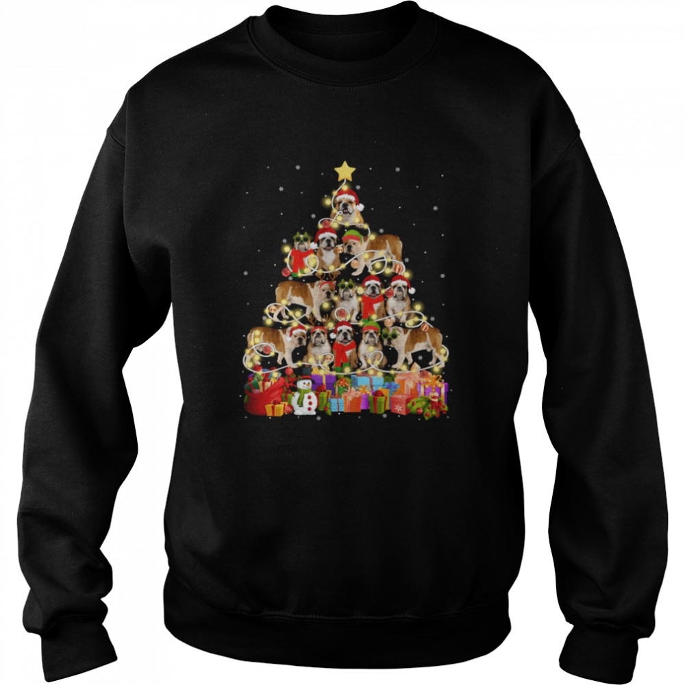 English Bulldog Christmas Tree Pet Dog  Unisex Sweatshirt