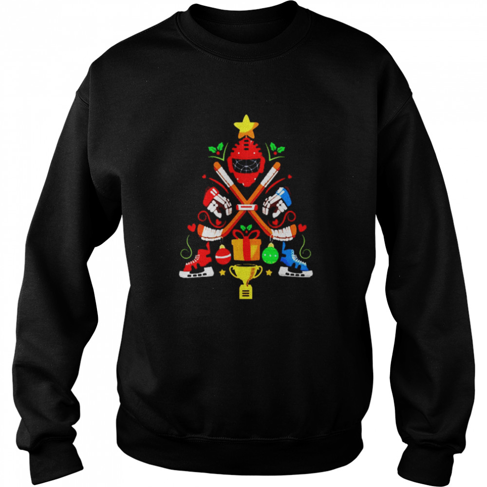 Equipped Hockey Christmas tree  Unisex Sweatshirt