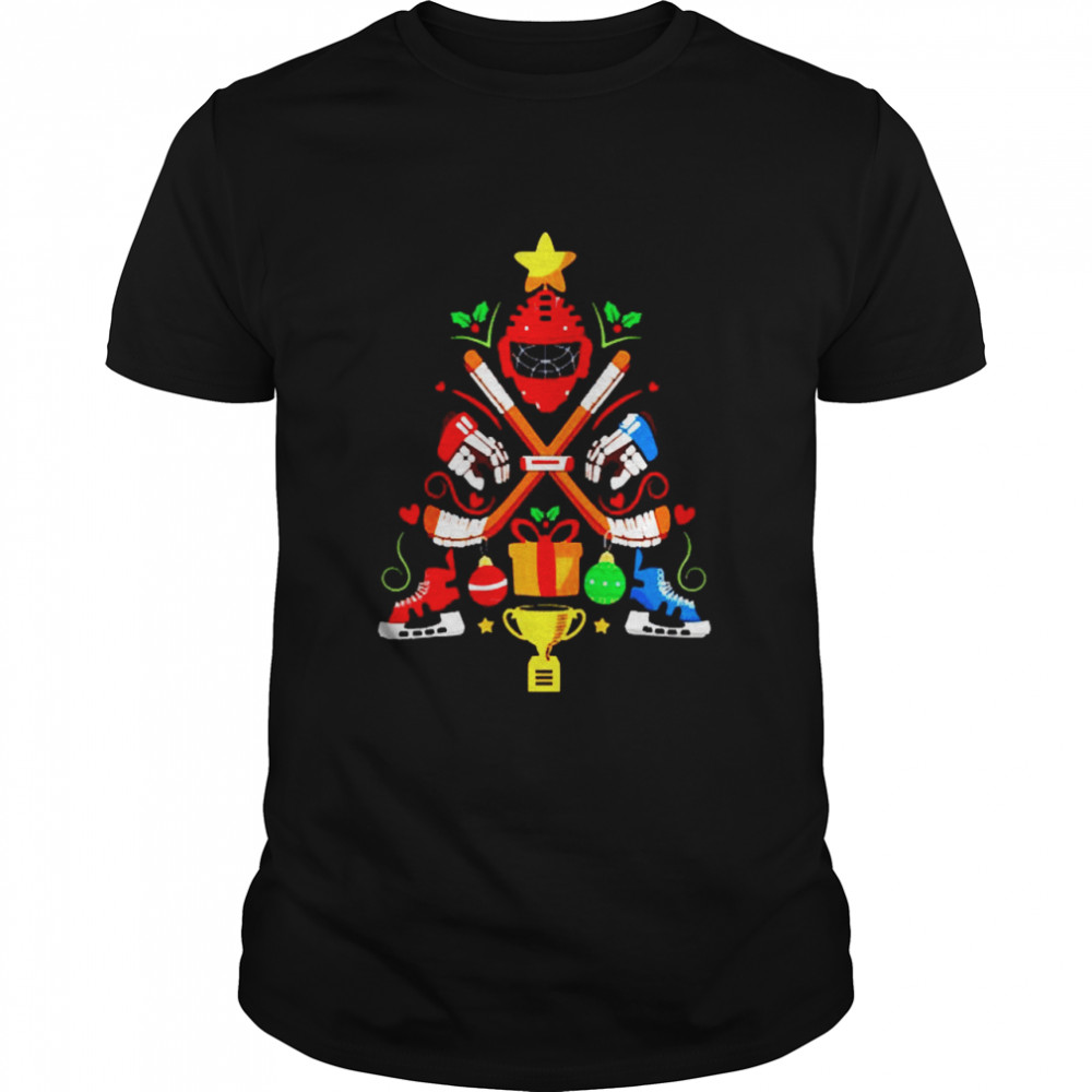 Equipped Hockey Christmas tree shirt