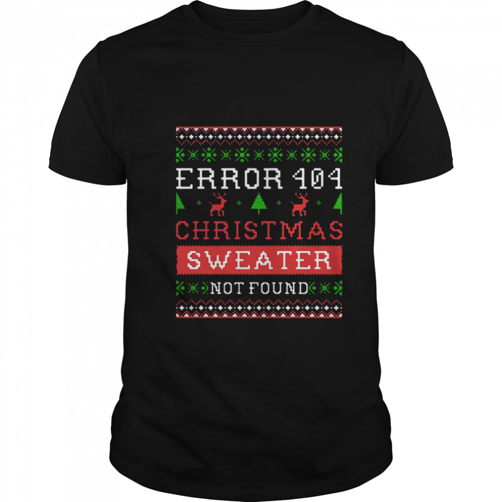 Error 404 Longsleeve Christmas Sweater Not Found Ugly  Classic Men's T-shirt