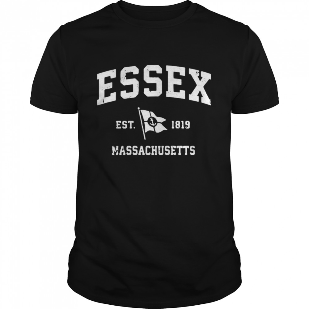 Essex Ma Vintage Nautical Boat Anchor Flag shirt