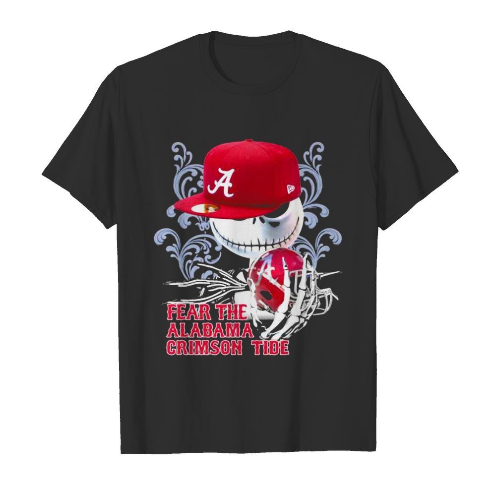 Fear The Alabama Crimson Tide Skull Wear Hat Logo Team  Classic Men's T-shirt