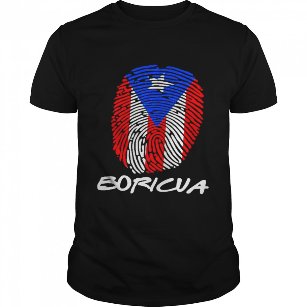 Fingerprint flag american boricua shirt