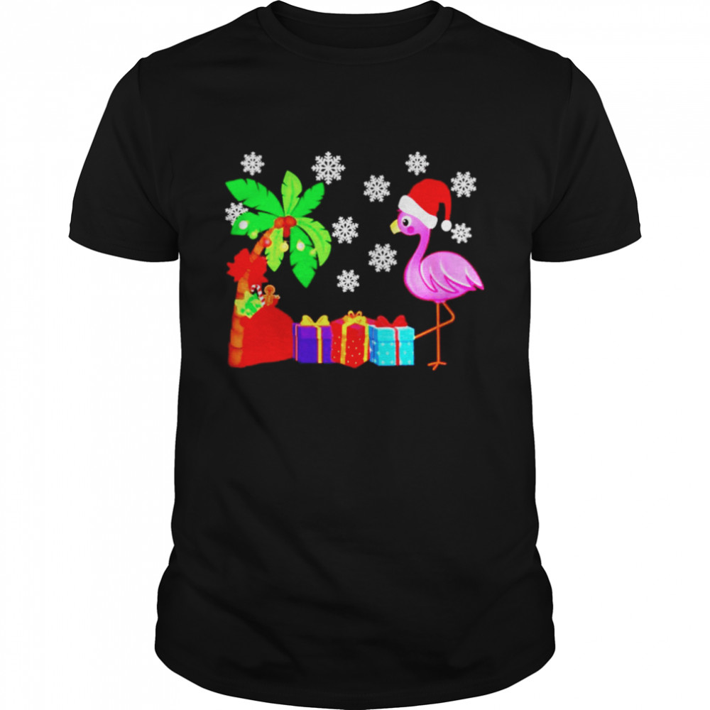 Flamingo Santa Christmas shirt