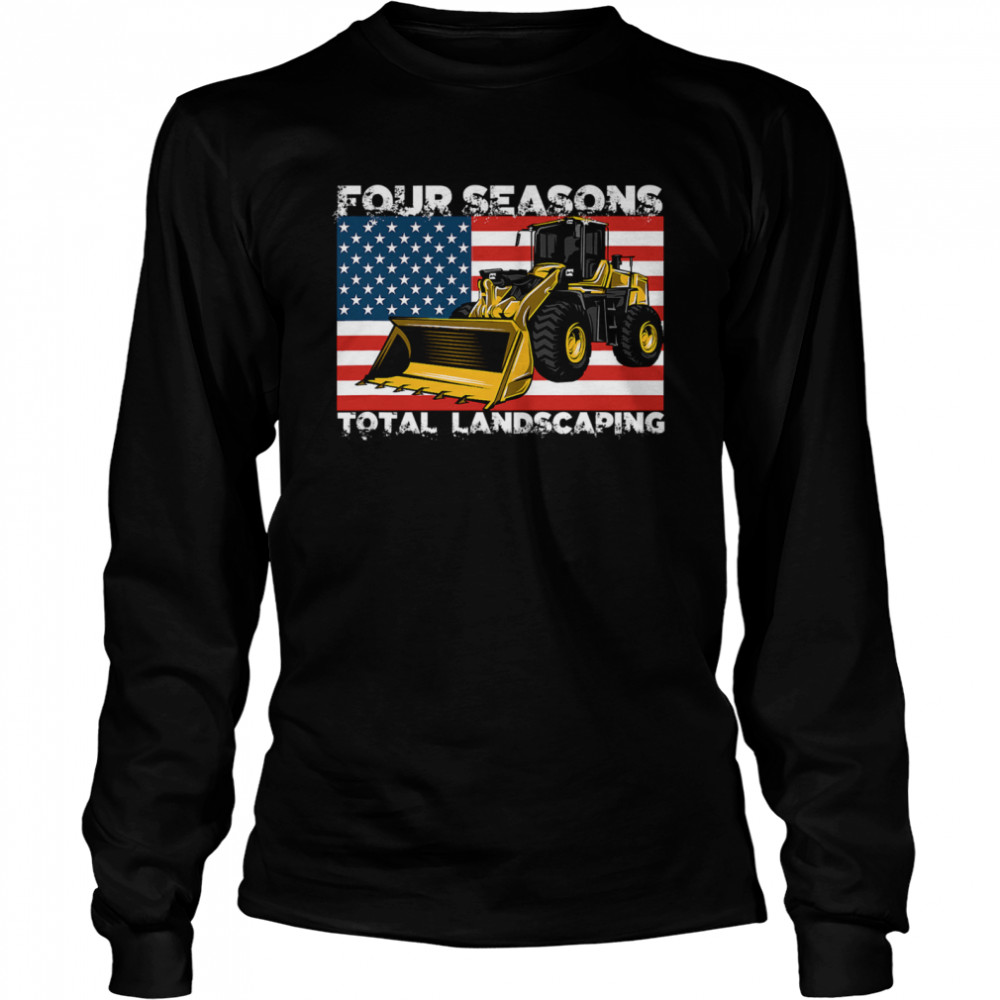 Four Season Total Landscaping American flag  Long Sleeved T-shirt