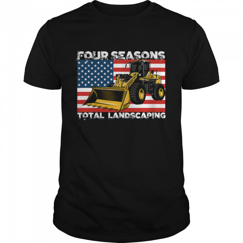 Four Season Total Landscaping American flag  Classic Men's T-shirt