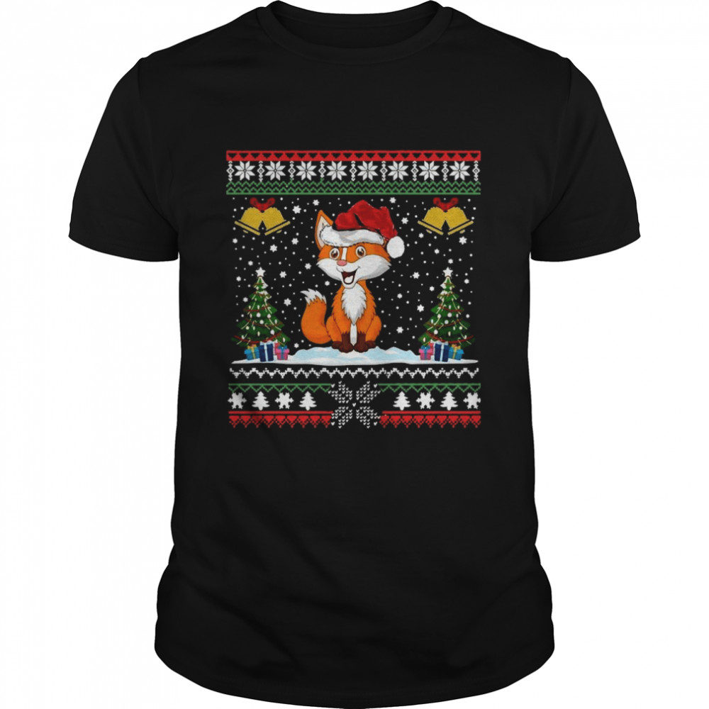 Foxes Animal Lover Xmas Gift Ugly Fox Christmas shirt