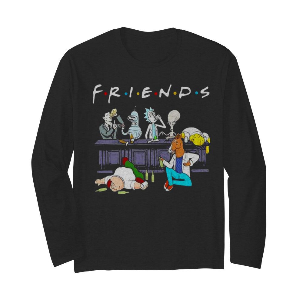 Friends Rick Horse Drink Wine Reservoir Drinkers  Long Sleeved T-shirt 